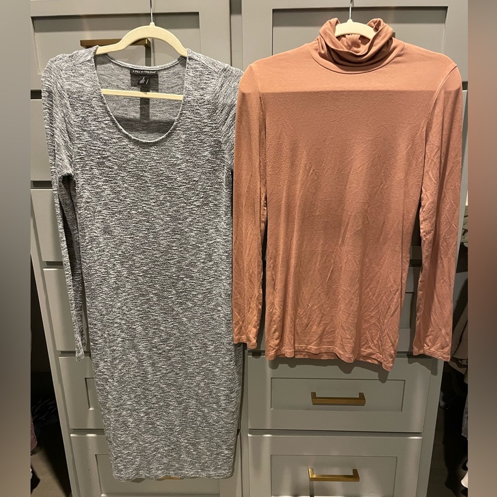 Pea in the pod maternity shirts and dress, all size small